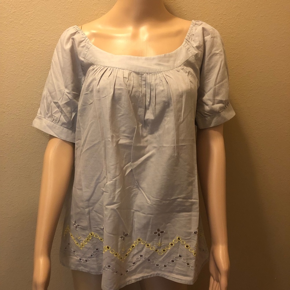 Light Gray Blouse w/ Embroidery